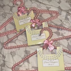 Pink Bow Pearl Hangers