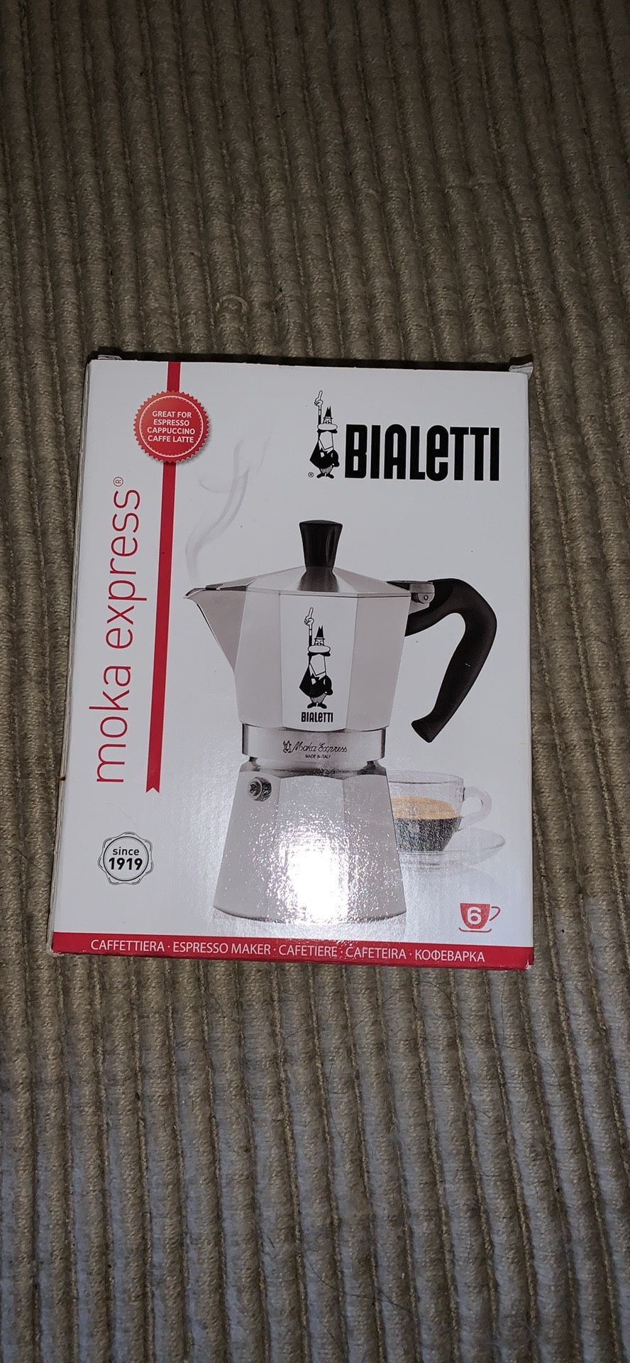 New Bialetti moka express coffee espresso cappuccino caffe latte maker 6 cups