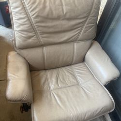  Leather Beige Recliner Seat