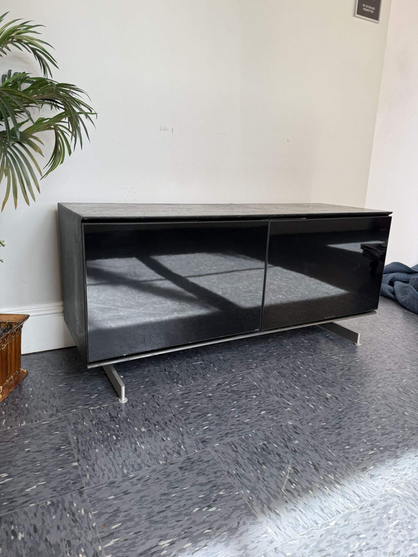 Black Modern TV Stand Media Cabinet