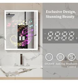 Lighted Medicine Cabinet With Bluetooth Speaker