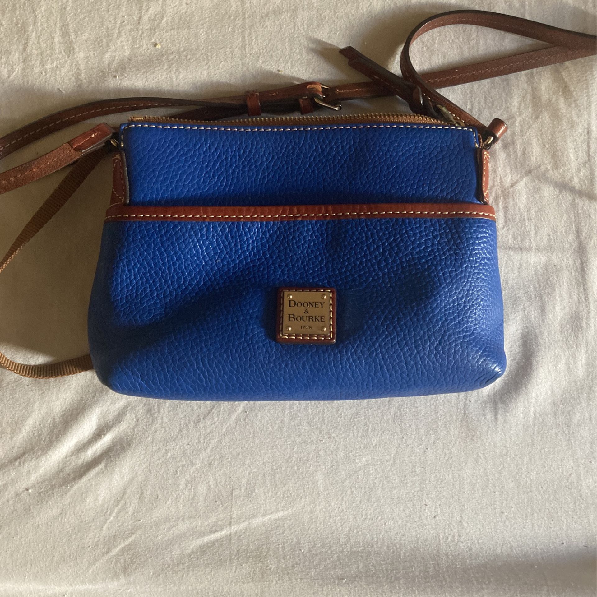 Genuine Dooney And Bourke Handbag Purse Royal Blue Red Interior Normal Use