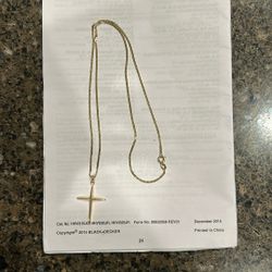 14K Gold Chain Cross Pendant