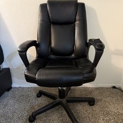 Black leather office chair