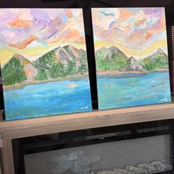 Local Artist Ree Taylor - Diptych of BoraBora