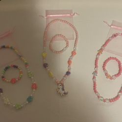 Brand New Girls (Kids) Necklace & Bracelet Sets & 2 Set Of Bangles $3.00 Each Set