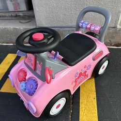 Radio Flyer Creativity Car, 3 in 1 Push Walker & Ride-on with Interactive Features, Pink