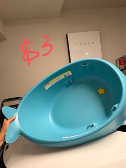 Baby Bathtub Teal Fish Shape