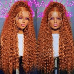 30” Ginger Orange Lace Front Wig 