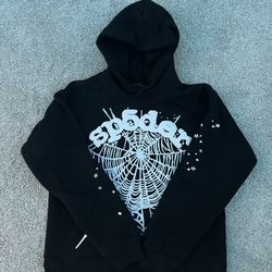 Sp5der OG Black Web Hoodie Size Small