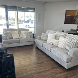 Modern Gray Sofa & Loveseat 
