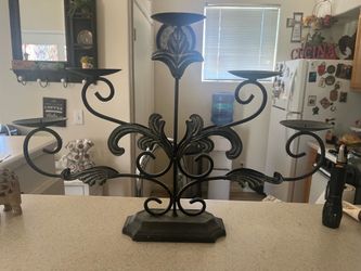 Counter top metal candle holder