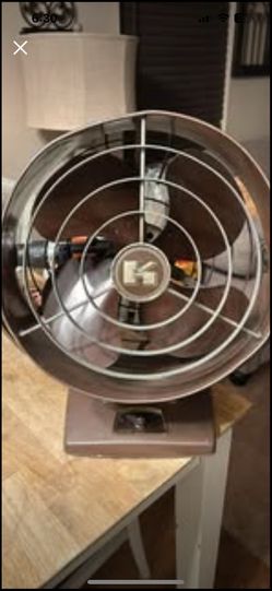 Vintage Mid Century Modern Kenmore Metal Fan ~ Working 3 Speed~ Brown 19”x14”.. Still Available 