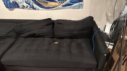 Black sofa living spaces