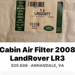 LAND ROVER LR3 2008 CABIN AIR FILTER