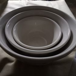 Longaberger Set Of 3 Mixing Bowls