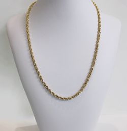14k solid gold rope chain