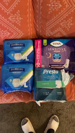 Depends style underwear, and absorbent pads