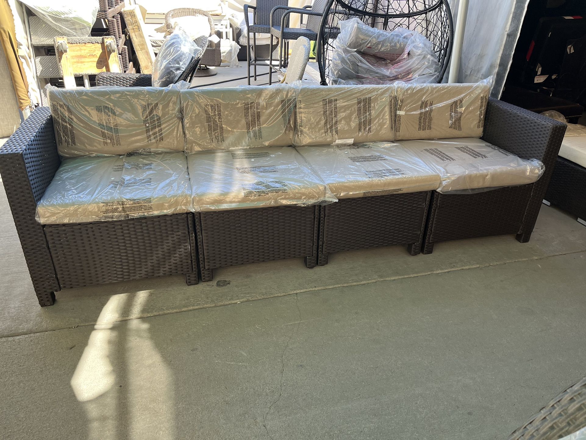 Wicker Patio Sofa 4pc