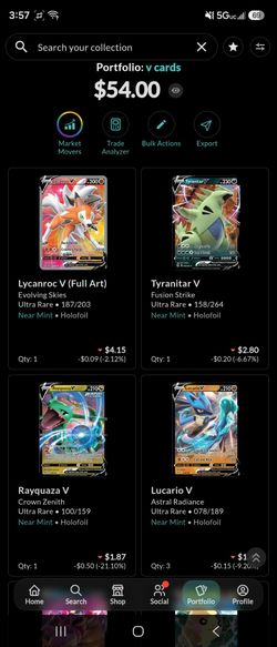 Pokemon Singles V cards