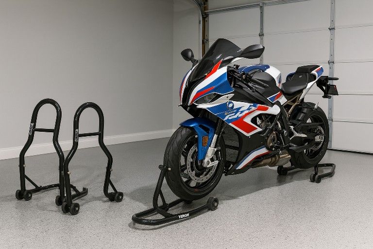 MOTORCYCLE BIKE STAND AND TANK GRIP