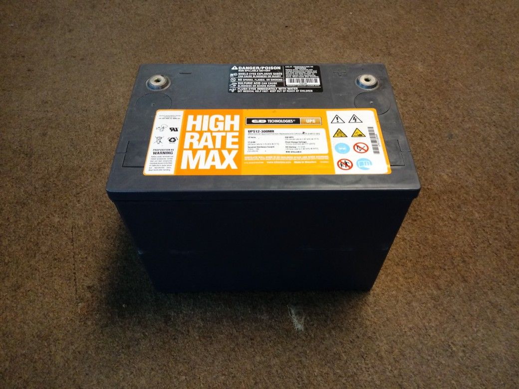 C&D Technologies High Rate Max 12v UPS Battery UPS12-300MR *NEW*