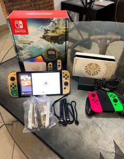 Nintendo Switch OLED Zelda TOTK Edition + Extra Joy-Cons / No Drift