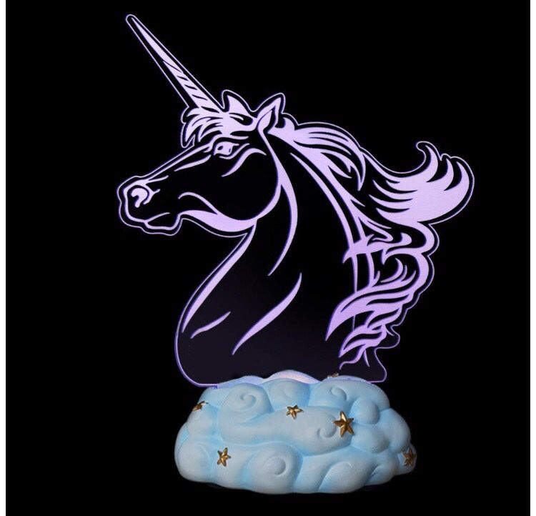 NEW! Unicorn LED Lights Cake Topper Gifts for Kids Children Women Birthday Party Home Decor Tabletop Colorful Decorative Lamp