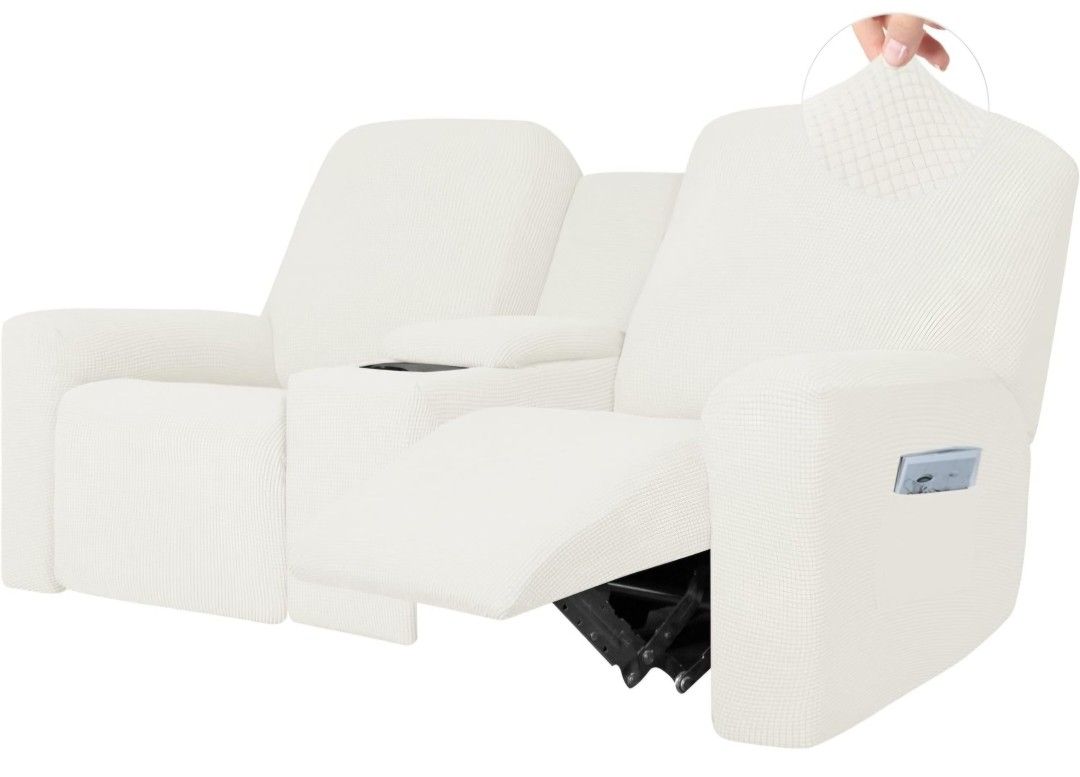 Reclining Loveseat Cover, Cream