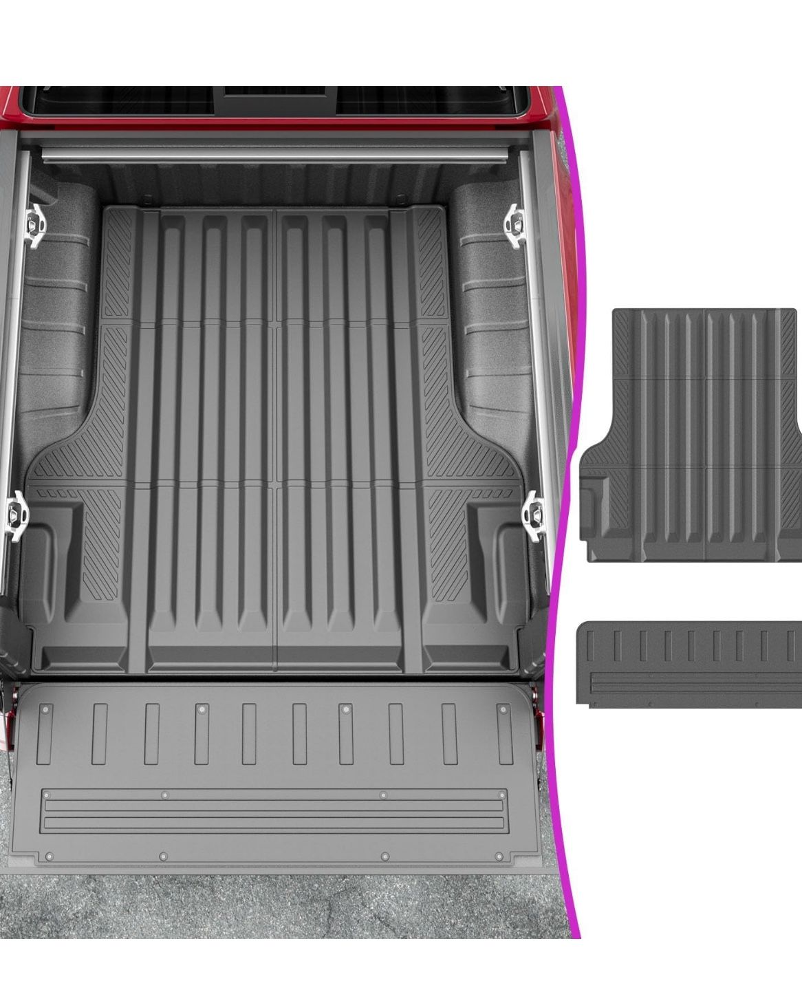 Truck Bed Mat Tailgate Liner TPE Bed Liner Truck Mat Replacement for 2022-2025 Nissan Frontier 