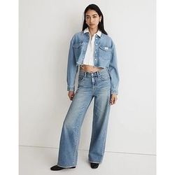 NWT Madewell X Molly Denim Oversized Cropped Shirt