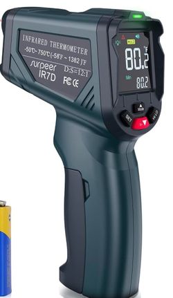 Srpeer Infrared Thermometer Gun Upgrade Digital Laser Temperature Gun -58°F to 1382°F, Non-Contact IR Temp Tool for Cooking, Grill, Griddle, Pizza Ove