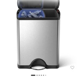 Simple human 46L Dual Compartment Stainless Steel Trash can