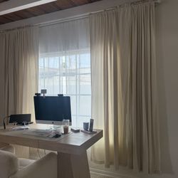 Ivory White Velvet Curtains