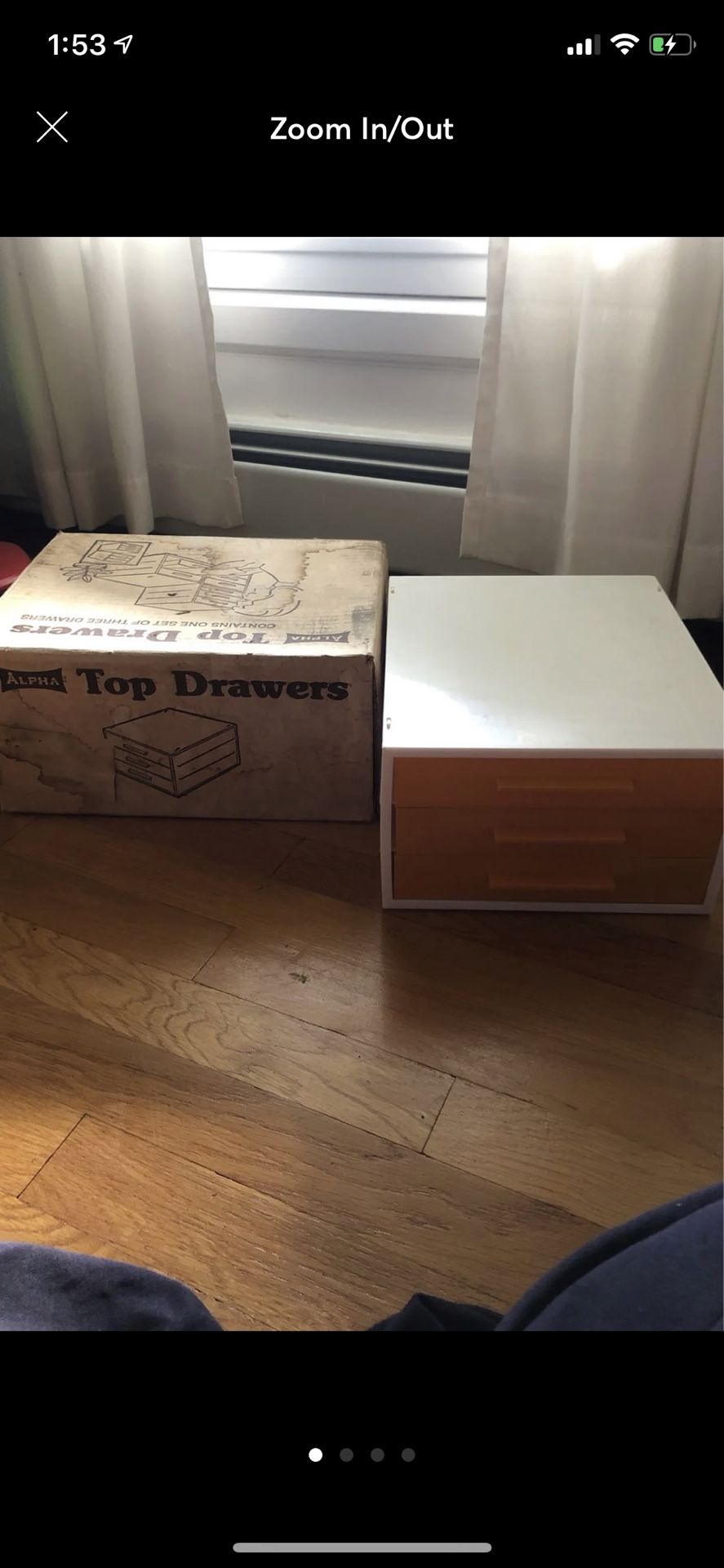 Vintage Alpha Top Drawers contains one set of three drawers in original box. Plastic 9 1/2 x 11 1/2