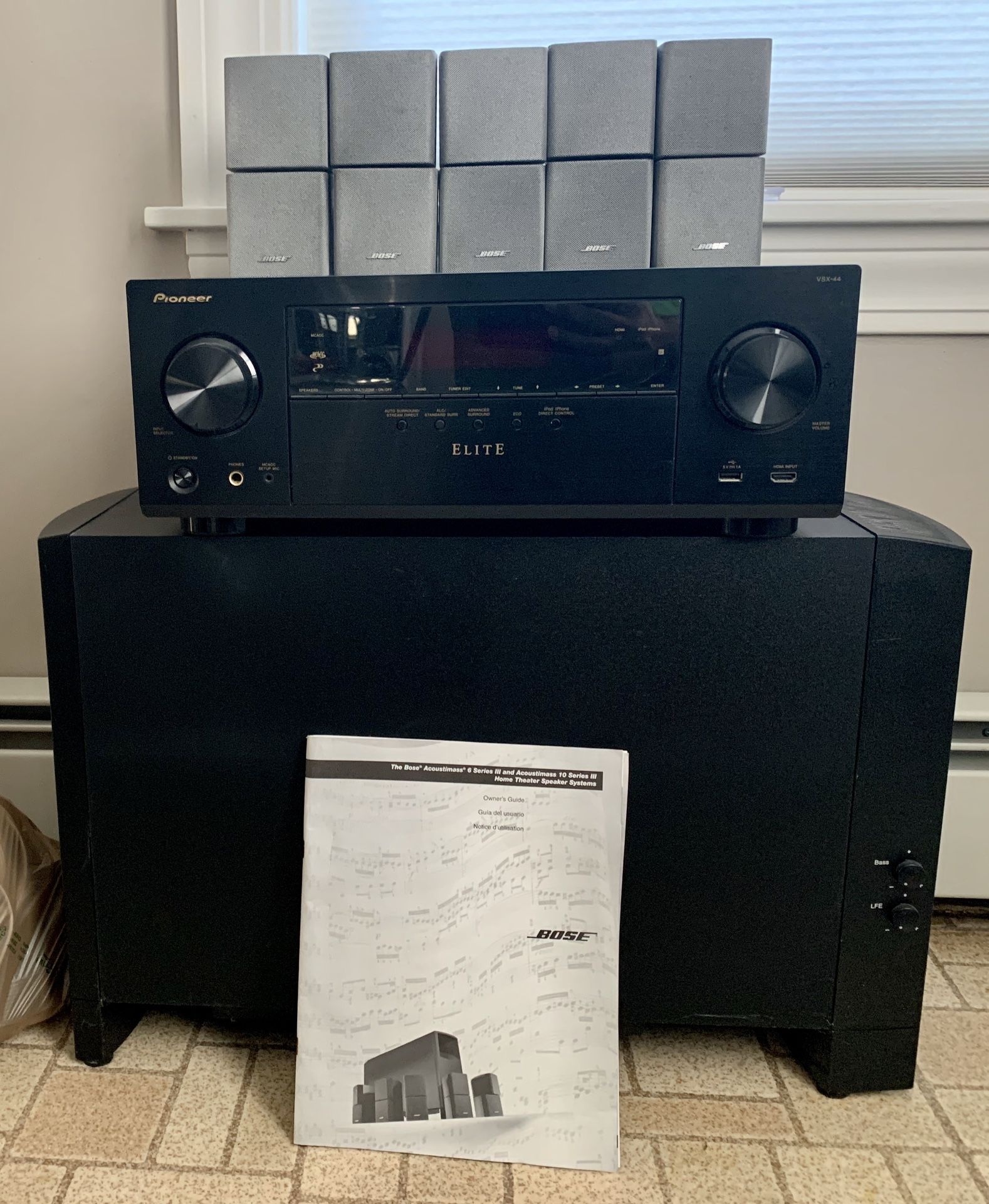 ($negotaible) Bose Acoustimass 10 Series  & Pioneer Elite Receiver