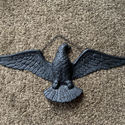 Black Cast Metal Bald Eagle Wall Hanging