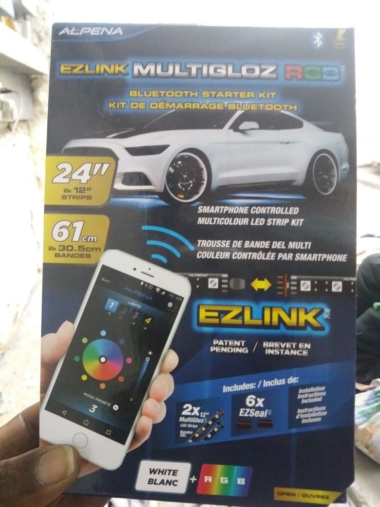 EZLINK multigloz RGB Bluetooth starter kit....smartphone controlled multi colour strip kit