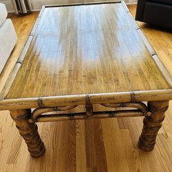 New Ming Style Maple Rectangular Faux Bamboo Coffee Table