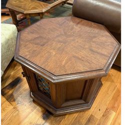 Vintage Octagonal Wooden Side Table