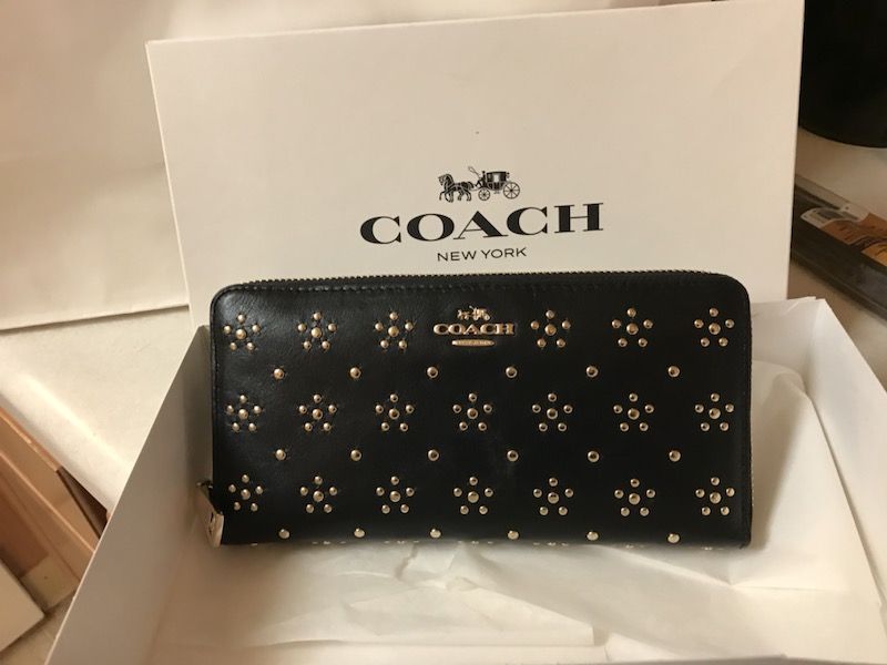 Black/ Gold Genuine Coach Wallet