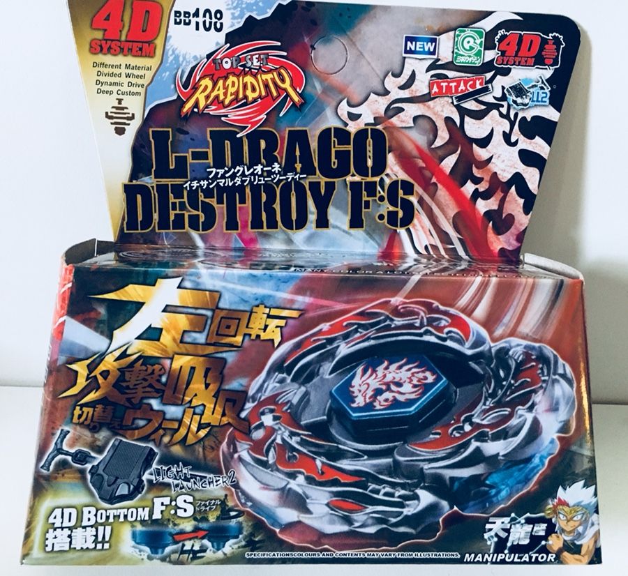 Brand new Beyblade Metal 4D L-Drago Destroy with launcher by Rapidity not Hasbro or Takaratomy