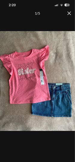 Toddler Girl Jean Skirt Outfit