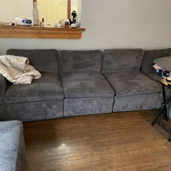 Wayfair Grey Sectional With Ottomans