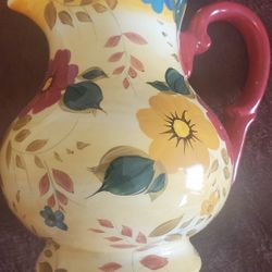 Oneida Hand Painted Sunset Bouquet Pitcher