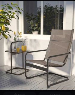 IKEA patio lounge chair and side table