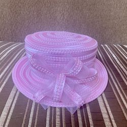 Pink/ White Church/Wedding Hat (New)
