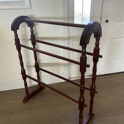 Vintage Cherry Wood Quilt Rack 