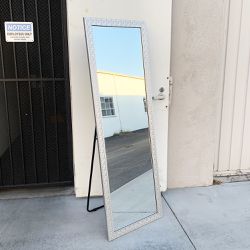 New $60 Large 22x64” Full Length Floor Mirror, Free Standing Stand Up Wall Mounted Hanging Mirror with Stand 