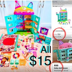 $15 For All Gabby’s Rainbow 🌈 Big House,Rainbow Closet,2 Books,31 accessories & Gabby Character